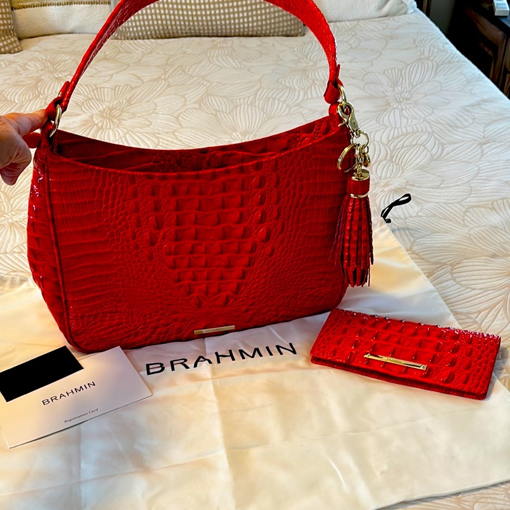 COPY - Beautiful Red Brahmin Bag & Wallet - Excellent condition. Price is firm.